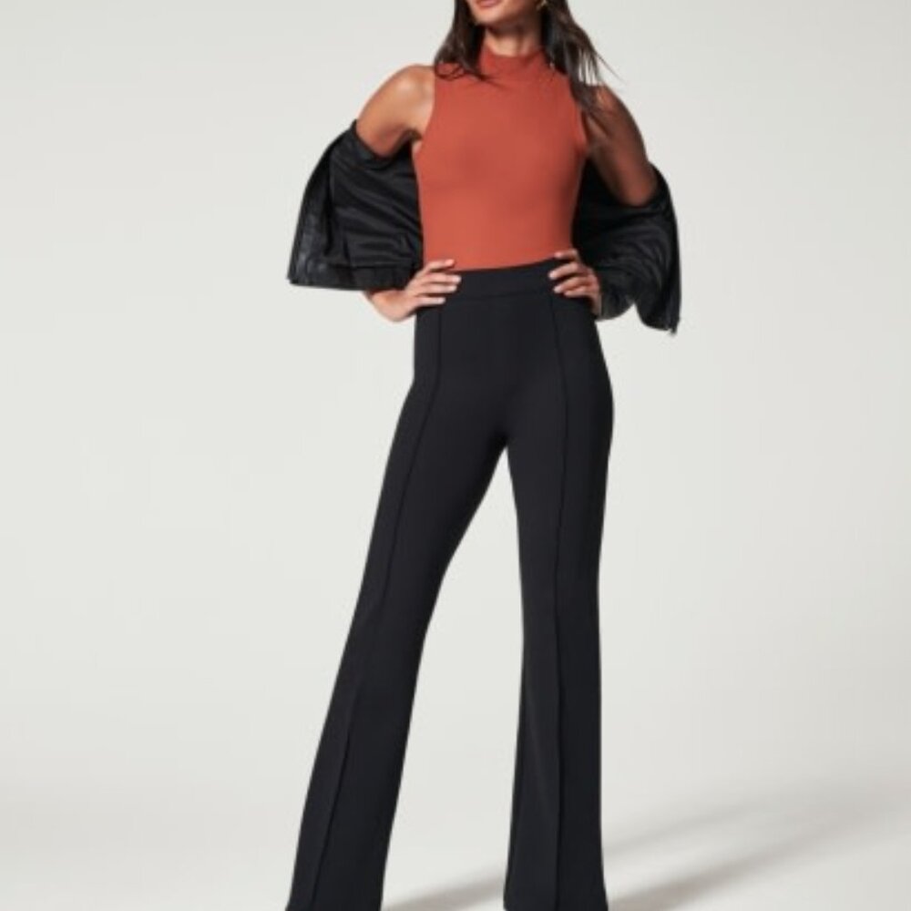 TALL Spanx Perfect Hi-Rise Flare Pant Classic Black Dress Pants